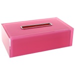 Tissue Box Cover, Gedy RA08-76, Thermoplastic Resin Rectangular Tissue Box Cover in Pink Finish